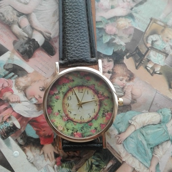 FLORAL PRINT MOCK NECK BLACK MID DRESS ANASTASIA - Picture 8 of 8